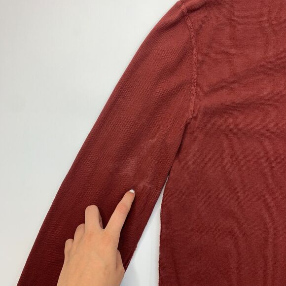 7 For All Mankind Henley Shirt Men S Small Slim Stretch Cotton Long Sleeve *READ - Picture 9 of 11